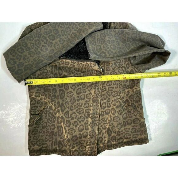 Anthropologie Marrakech Moto Jacket Size Large Animal Print Removable Sherpa - Picture 10 of 14